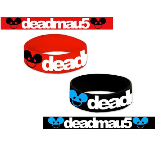 DEADMAU5 Logo Set of Two (2) Rubber Bracelet WRISTBANDS