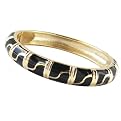 S-Bar Enamel Bangle Bracelet - Black