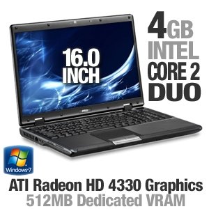 MSI 16''C2D 2.2/4/320/DRW/W7HP/CAM - A6005-201US [9S7-168222-201]