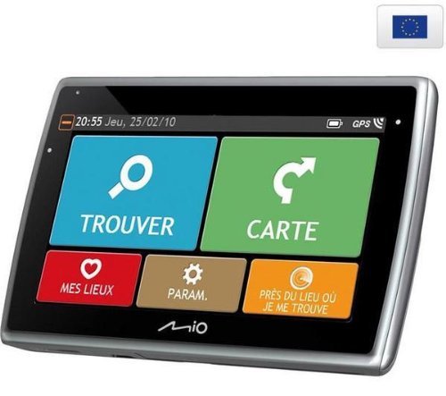 MIO Navigationssystem Spirit 578 Full Europe - TMC Premium (lebenslanges Abonnement) + Doppelstecker für Zigarettenanzünder Bildschirm von 4,7