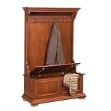 Home Styles Homestead Hall Tree in Distressed Warm Oak Finish