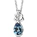 Royal Grace: Sterling Silver Pear Shape Checkerboard Cut Alexandrite Pendant with 18 inch Silver Necklace and Free Shipping