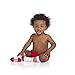 juDanzy 2 Pack of Baby, Toddler and Kids Knee High Tube Socks for Boys and Girls with Grips (12-24 Months, White with Blue & Red Stripes)