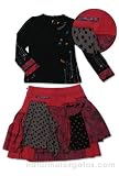 Catimini Adjust. waist Skirt & Embroidered Top