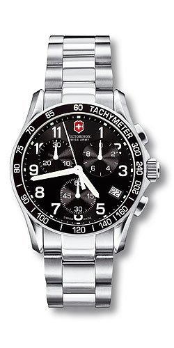 Victorinox Swiss Army, Silver Stainless Band Black Dial - Men's Watch 241122