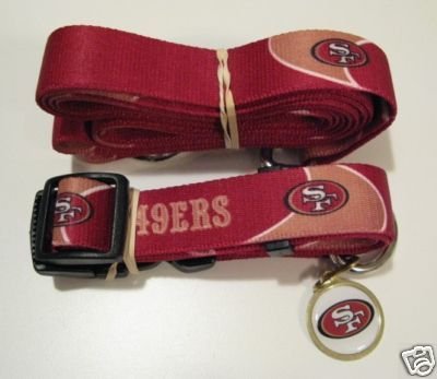 San Francisco 49ers Dog Pet Set Leash Collar ID Tag XS