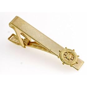 Ships wheel tie clip with presentation box. Made in the USA by 