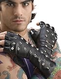 Gothic Punk Vampire Biker Costume Studded PVC Gloves