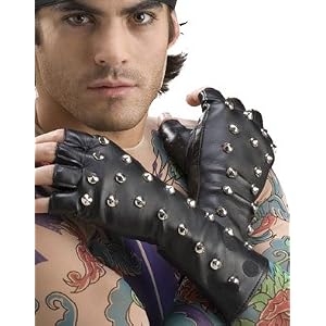 419LHGr6a7L. SL500 AA300  Gothic Punk Vampire Biker Costume Studded PVC Gloves