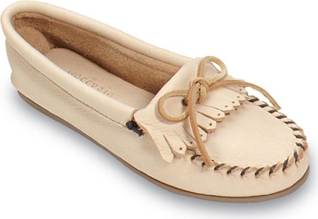 Women's Minnetonka, Deerskin Soft-T CHAMPAGNE DEERSKIN 9 M