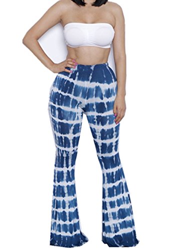 Maelove Women Sexy 2PCS Bandeau Bra Top High Waist Flared trousers Long Pants Outfits