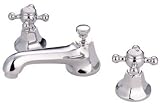 Kingston Brass KS4461BX+ Metropolitan Widespread Lavatory Faucet with Metal Cross Handle, Polished Chrome