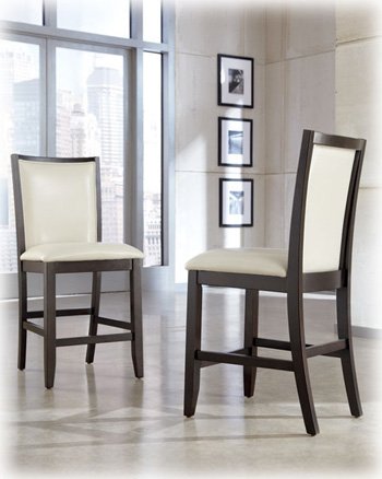 Upholstered Barstool in Cream by Ashley Furniture (Set of 2)