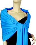 Pure Pashmina Wrap Peacock Blue 3 Ply