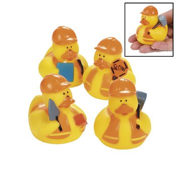 Cover image : One Dozen (12) Construction Worker Rubber Ducky Party Favors