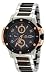 Oniss #ON612-LRG Women's Bold Collection Stainless Steel Black Ceramic Combo Multi function Watch