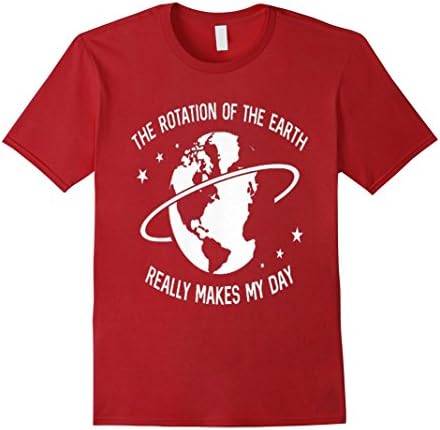 Men's Earth shirt - The rotation of the earth. Really makes my day XL Cranberry