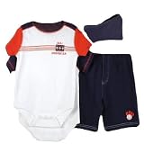 Newborn/Infant Boys 4pc All American Double Creeper Short Set