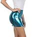Sakkas 6924 Women's Shiny Metallic Liquid Mini Skirt - Turquoise - X-Large