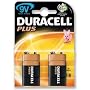 Duracell Plus MN1604 Battery Alkaline 9V Ref 75051888 [Pack 2]