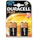 Duracell Plus MN1604 Battery Alkaline 9V Ref 75051888 [Pack 2]
