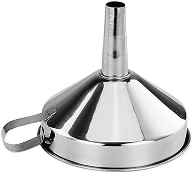 Ablevel Stainless Steel Funnel with Removable Strainer/Filter for Transferring of Liquid, Fluid, Dry Ingredients &amp; Powder, Silver(15cm)