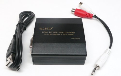 ViewHD HDMI to VGA Converter (To VGA + 3.5mm Stereo Audio + SPDIF / TOSLink Digital Audio Support 5.1CH) On Sale