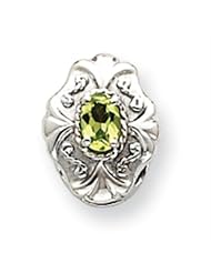 10k White Gold Peridot Bracelet Slide