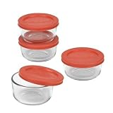 8 Piece Storage Dish Set with Red Plastic Covers