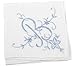White Cotton Handkerchief with Large Monogram Embroidery
