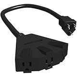 Stanley 30669 Pro Block 2 Grounded 3-Outlet Outdoor Extension Cord, 2-Feet, Black