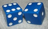 1" Huge Blue Opaque Dice Pair