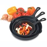 Heuck 33002 Pre-Seasoned Cast Iron 3 Piece Skillet Set