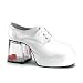 3 1/2 Inch Heel Men's Platform Shoe Dice Filled Heel Vegas Gambling White