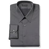 Arrow Men's Wrinkle Free Sateen Solid Long Sleeve, Nickel, 16 - 32/33