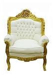 Krebs & Sohn 60110.00 Barockstuhl weiss-gold