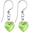 Austrian Crystal Heart August Birthstone Earrings MADE WITH SWAROVSKI ELEMENTS