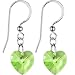 Austrian Crystal Heart August Birthstone Earrings MADE WITH SWAROVSKI ELEMENTS