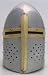Templar Sugar Loaf Helmet with Brass Accents - Great Helm