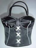 Handtasche im Korsett Design Corsage Tasche Schwarz
