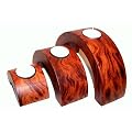 3er Set halbrunde Teelichthalter Teelicht aus Akazienholz Kerzenhalter Kerzenst�nder Holz