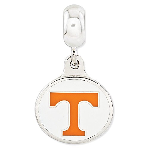 Roy Rose Jewelry Sterling Silver University of Tennessee Collegiate Enameled Dangle Bead
