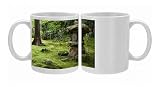 A rugged stone lantern accents a moss garden at Sanzenin Temple in Ohara, Photo Mugs