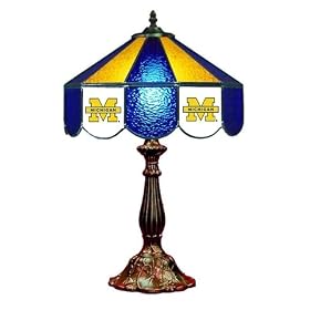 Stained Glass Table Lamp 14 University of Michigan Wolverines