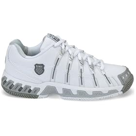 Buy K-Swiss Ladies Stabilor SLS Tennis Shoe (White Platinum Charcoal), Available in Various Sizes