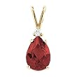 14K Yellow Gold Mozambique Garnet and Diamond Pendant