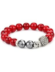 Very Me "St. Petersburg" Semi-Red Jade Precious Charm Bracelet