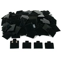 100 Black Earring Puff Cards Jewelry Showcase Displays 1"