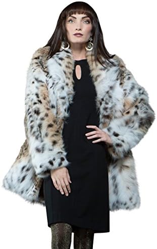 Anamoda Women's Natural American Lynx Fur Jacket Medium Multi