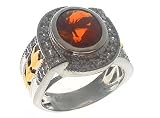 SAVE 72% Fire Citrine Sterling Silver Ring by Designer Michael Valitutti - OVERSTOCK Clearance Sale!